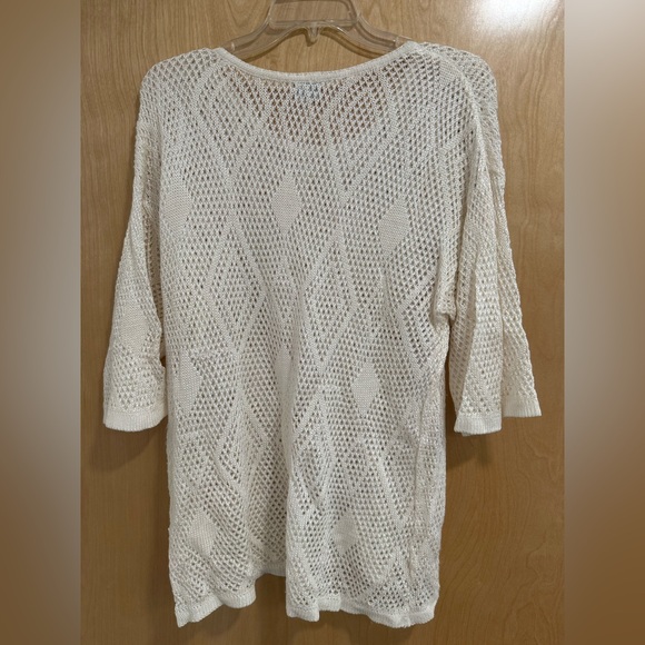 White Knitted Beach Cover Up - Picture 3 of 3